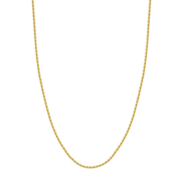 14K Gold Chain, 18", 2.9mm Light Rope Chain with Lobster Lock, Gold Layered Chain, Gold Necklace, - Diamond Origin
