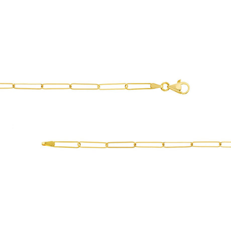 14K Gold Chain, 18", 3.6mm Paper Clip Chain with Pear Lock, Gold Layered Chain, Gold Necklaces, Choker, - Diamond Origin