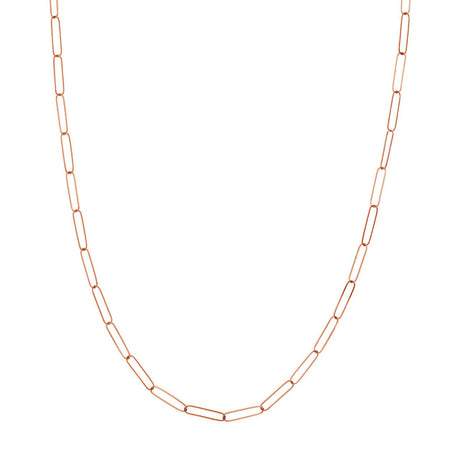 14K Gold Chain, 18", 3.6mm Paper Clip Chain with Pear Lock, Gold Layered Chain, Gold Necklaces, Choker, - Diamond Origin