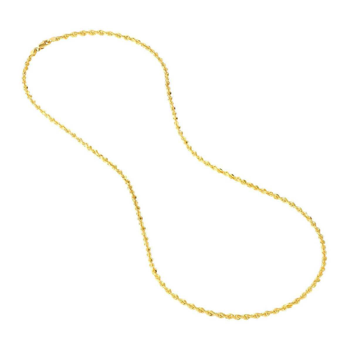 14K Gold Chain, 18", 3mm D/C Rope Chain with Lobster Lock, Gold Layered Chain, Gold Layered Necklaces, 2023 - Diamond Origin