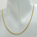 14K Gold Chain, 18", Gold Layered Necklace, Hollow Franco Chain, Gold Layered Chain, - Diamond Origin