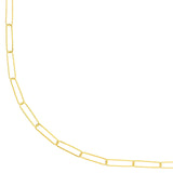 14K Gold Chain, 18", Paper Clip Chain with Pear Lock 3,6mm, Gold Chain Necklace, Gold Layered Chain, - Diamond Origin