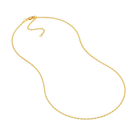 14K Gold Chain, 18",1.40mm Adjustable Double Rope Chain, Gold Layered Chain, - Diamond Origin