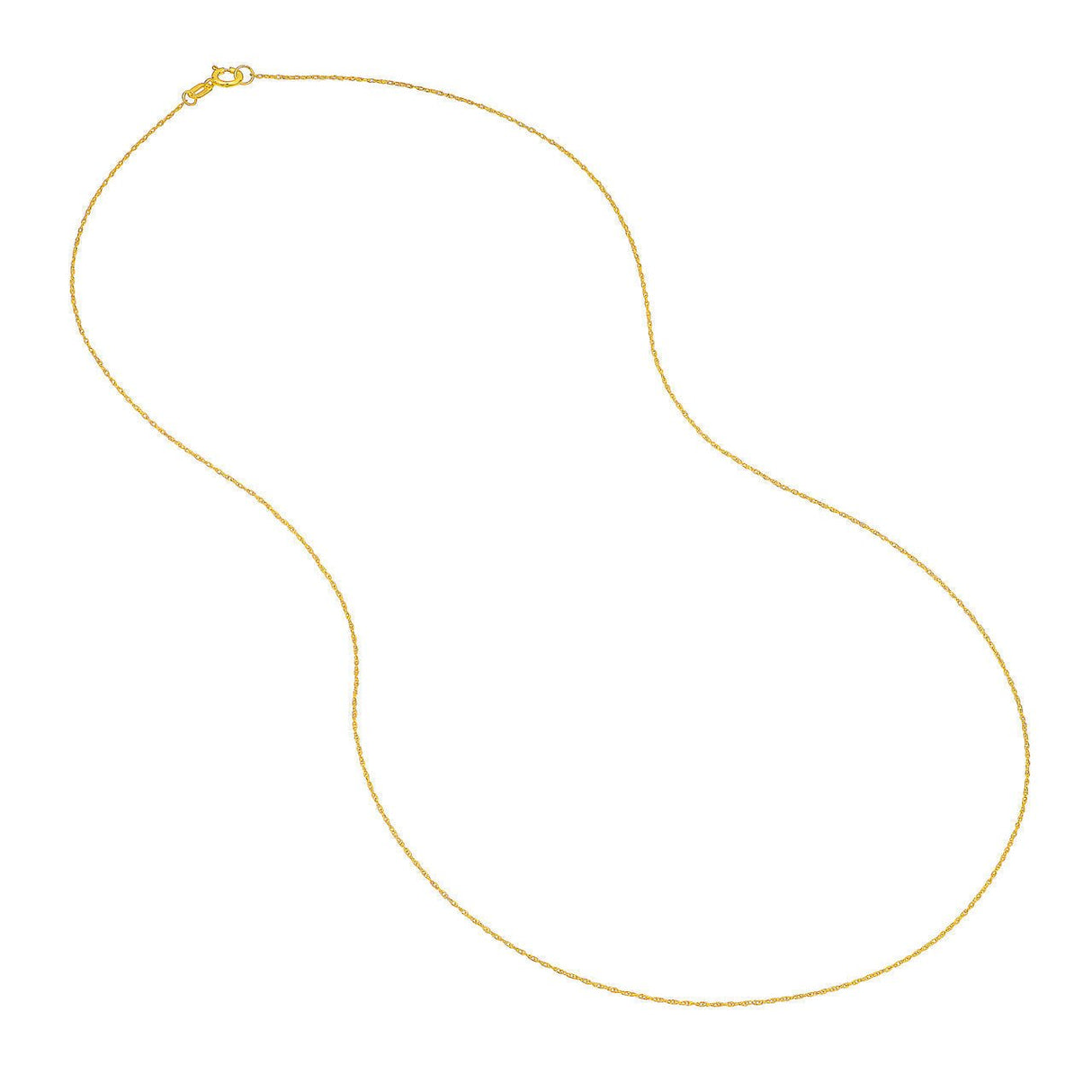 14K Gold Chain, 20", 0.65mm Pendant Rope Chain with Spring Ring, Gold Layered Chain, Gold Necklaces, - Diamond Origin