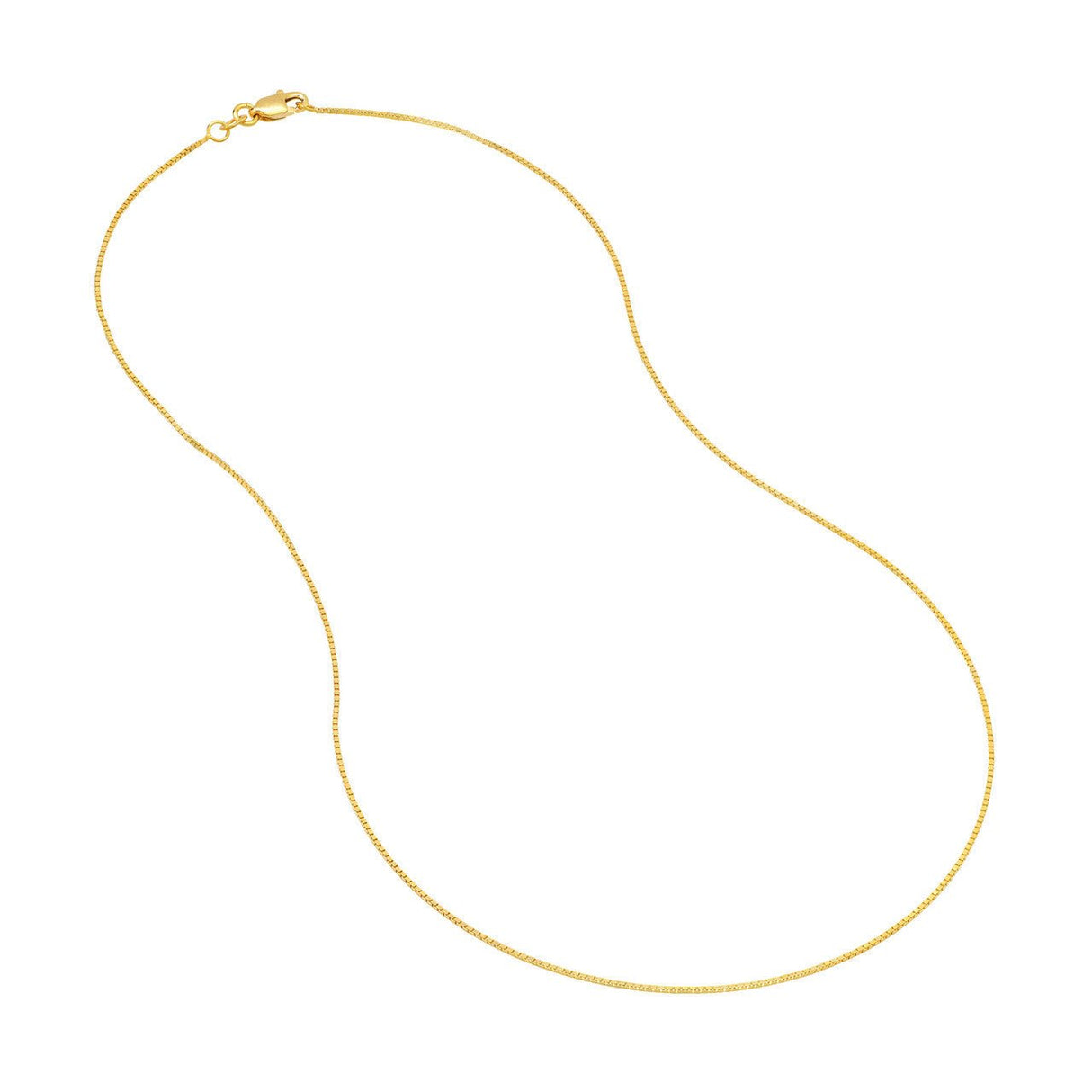 14K Gold Chain, 20", 0.73mm Box Chain with Lobster Lock, Gold Layered Chain, Gold Necklaces, - Diamond Origin, golden chain, gold chain, golden chains, gold chains,box chain, box chains, 14K gold chain, 14K gold chains,