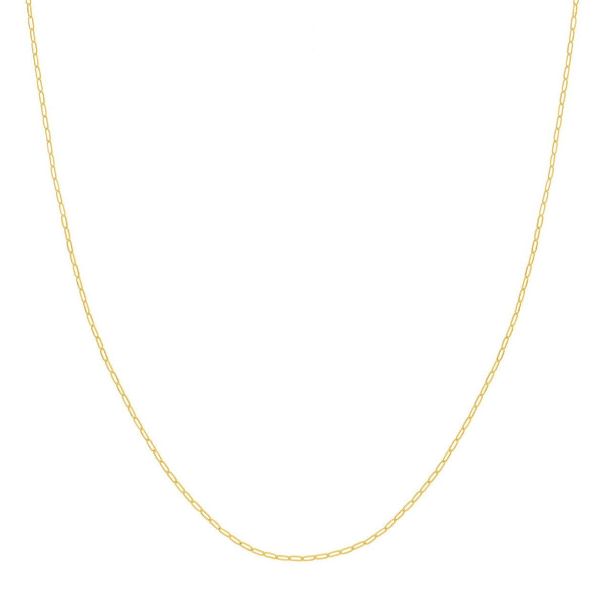 14K Gold Chain, 20", 1.25mm Paper Clip Chain with Pear Shape Lobster Lock, Gold Layered Chain, Gold Layered Necklace, Choker, 2023 - Diamond Origin