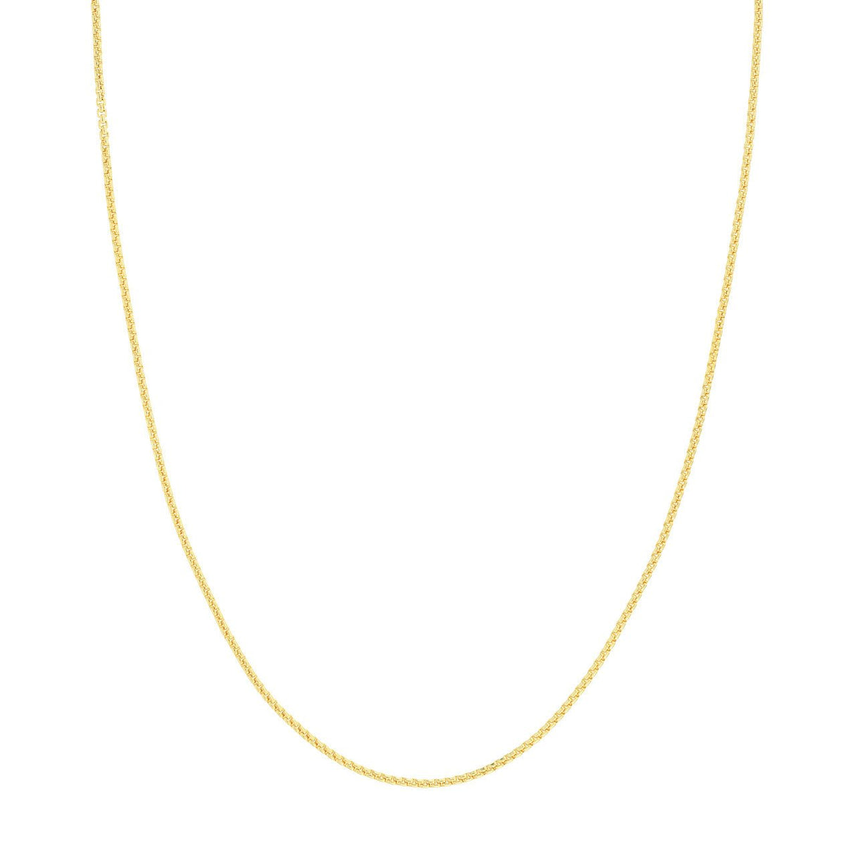 14K Gold Chain, 20", 1.75mm Solid Round Box Chain with Lobster Lock, Gold Layered Chain, Gold Chine Necklace, - Diamond Origin
