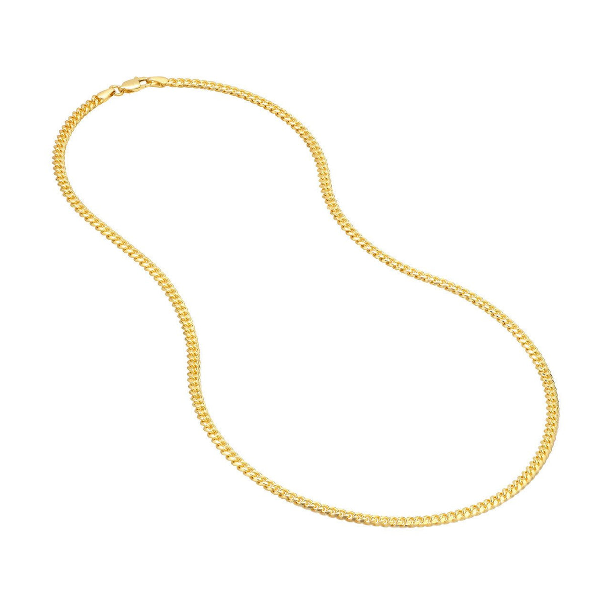 14K Gold Chain, 20", 3.5mm Miami Cuban Chain with Lobster Lock, Gold Layered Chain, Gold Necklaces, Gold Choker, - Diamond Origin