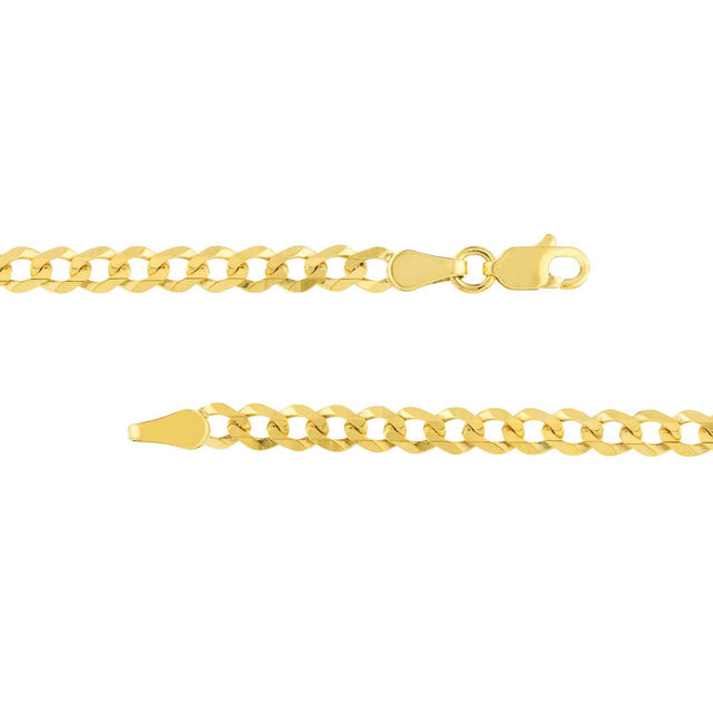 14K Gold Chain, 20", 3.7mm Curb Chain with Lobster Lock, Gold Layered Chains, Gold Layered Necklaces, - Diamond Origin