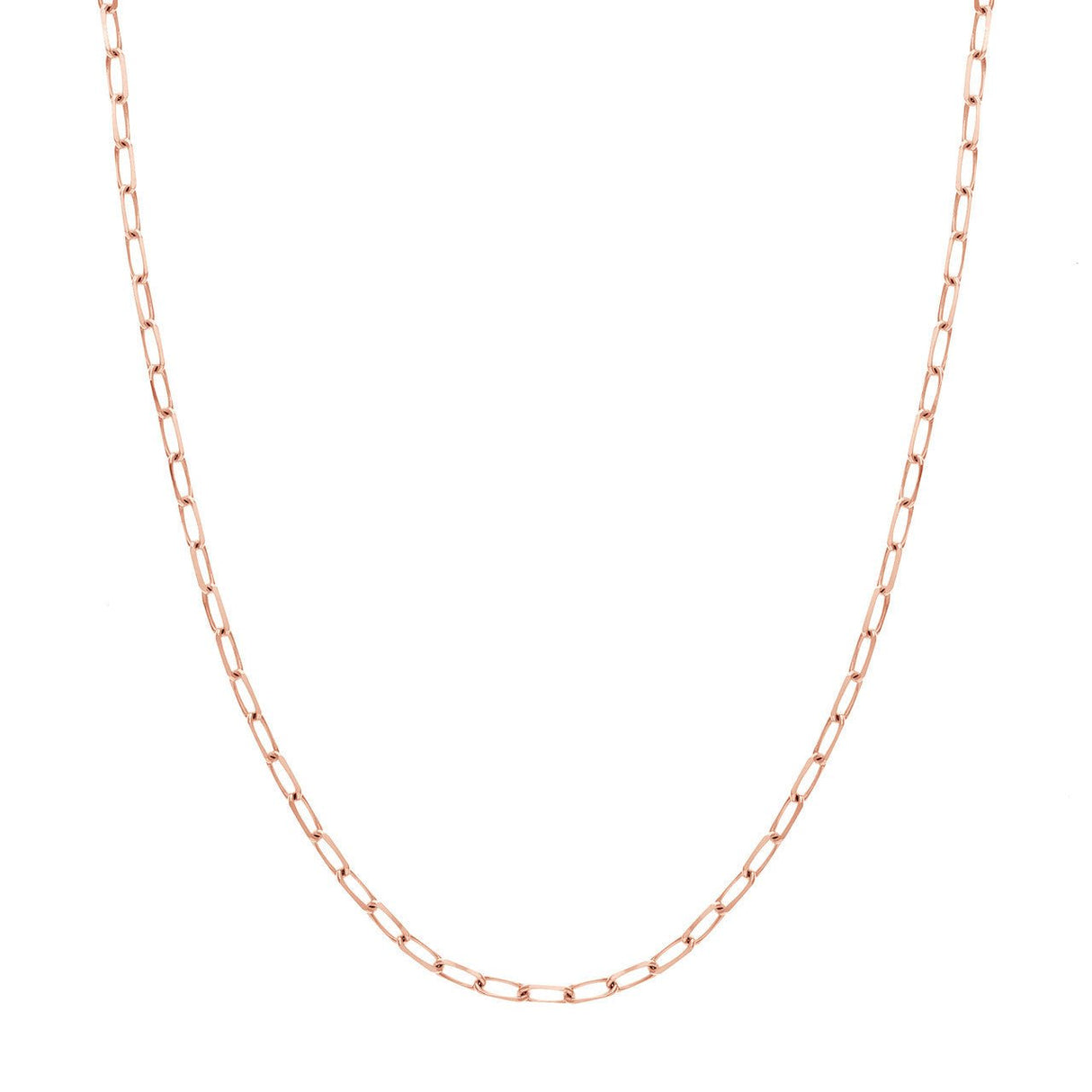 14K Gold Chain, 20", 4mm Paper Clip Chain with Lobster Lock, Gold Layered Chains, Gold Necklaces, - Diamond Origin