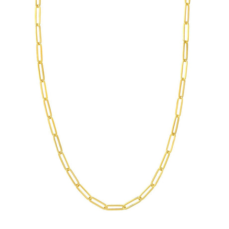 14K Gold Chain, 20", 5.10mm Paper Clip Chain, Gold Layered Chain, Gold Necklaces Chain, - Diamond Origin