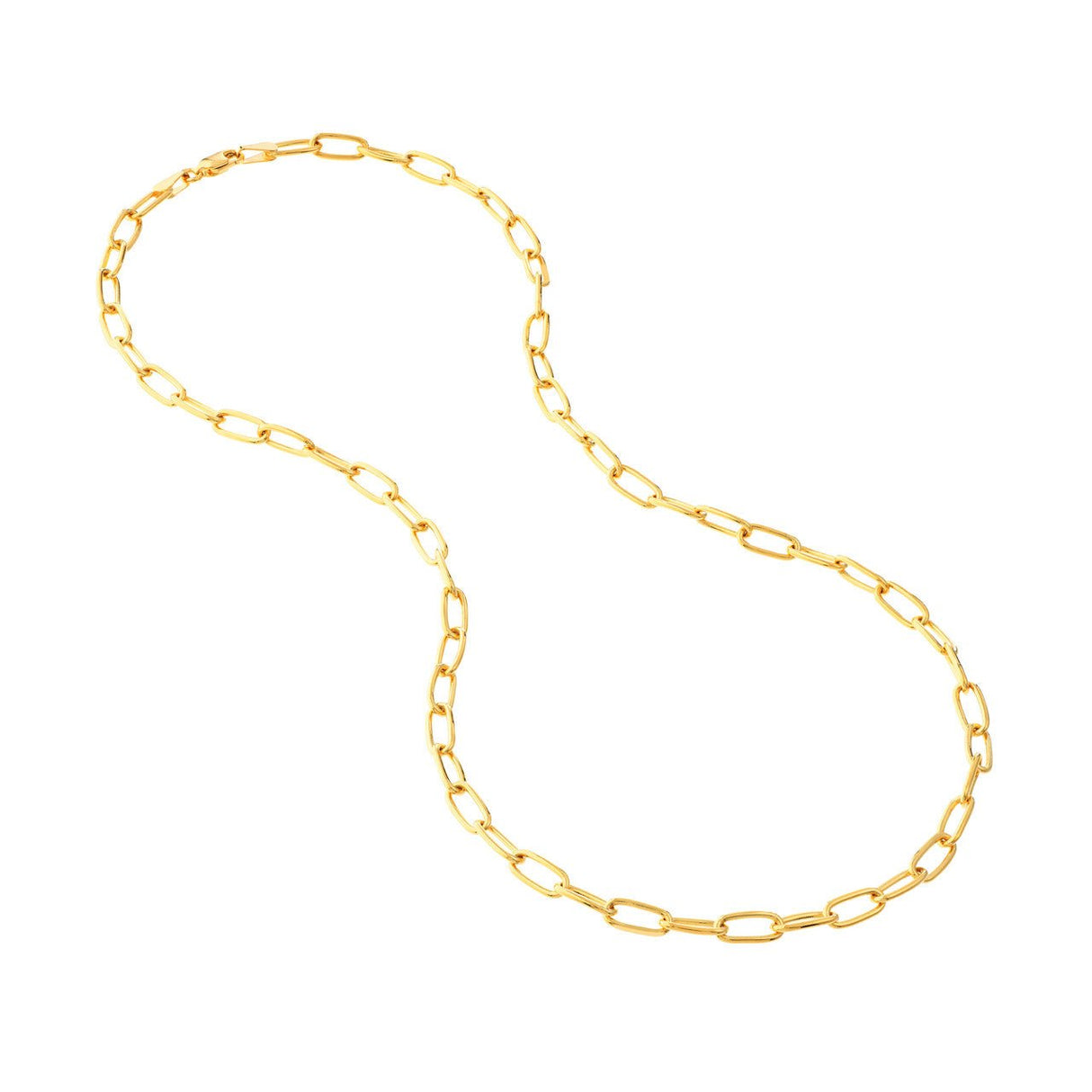 14K Gold Chain, 20", 5mm Paper Clip Chain with Lobster Lock, Gold Layered Chain, Gold Layered Necklaces - Diamond Origin
