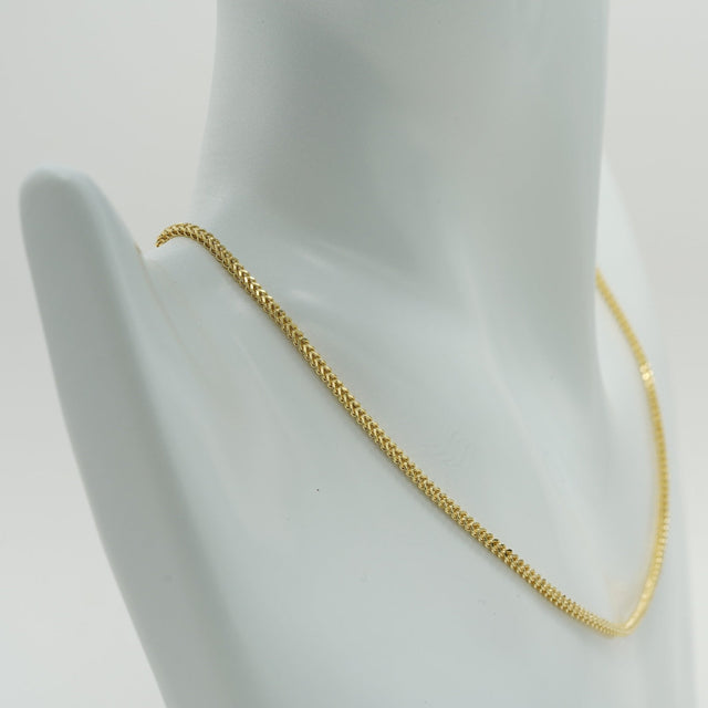 14K Gold Chain, 20", Gold Layered Necklace, Hollow Franco Chain, Gold Layered Chain, - Diamond Origin