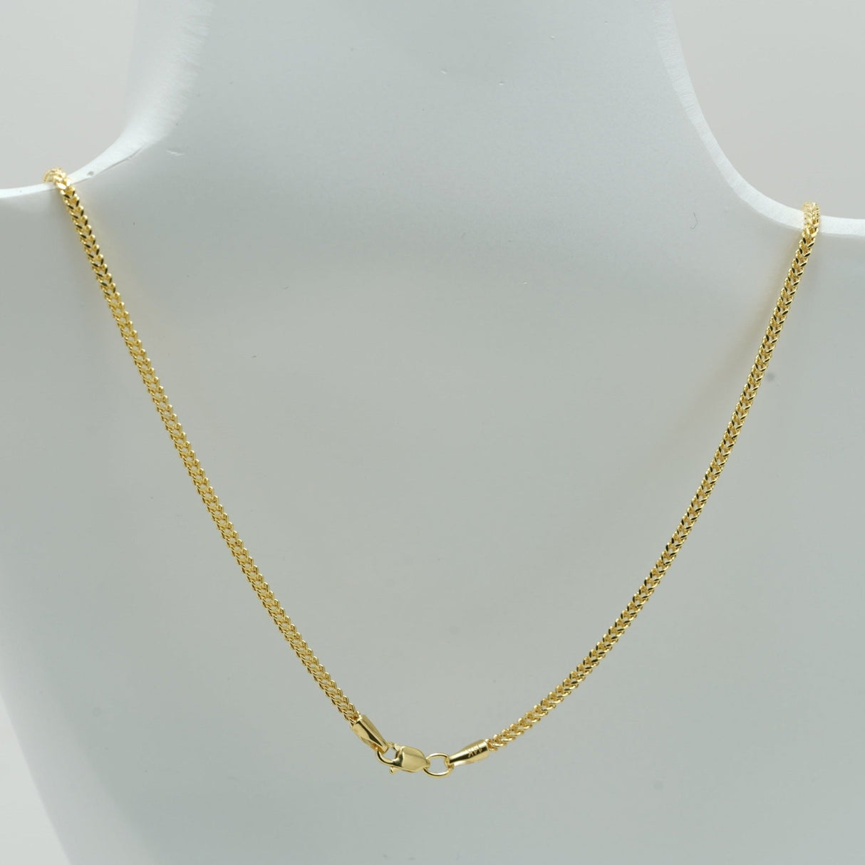 14K Gold Chain, 20", Gold Layered Necklace, Hollow Franco Chain, Gold Layered Chain, - Diamond Origin