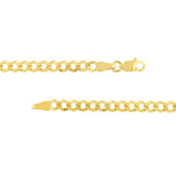 14K Gold Chain, 22", 3.7mm Curb Chain with Lobster Lock, Gold Layered Chains, Gold Layered Necklaces, - Diamond Origin