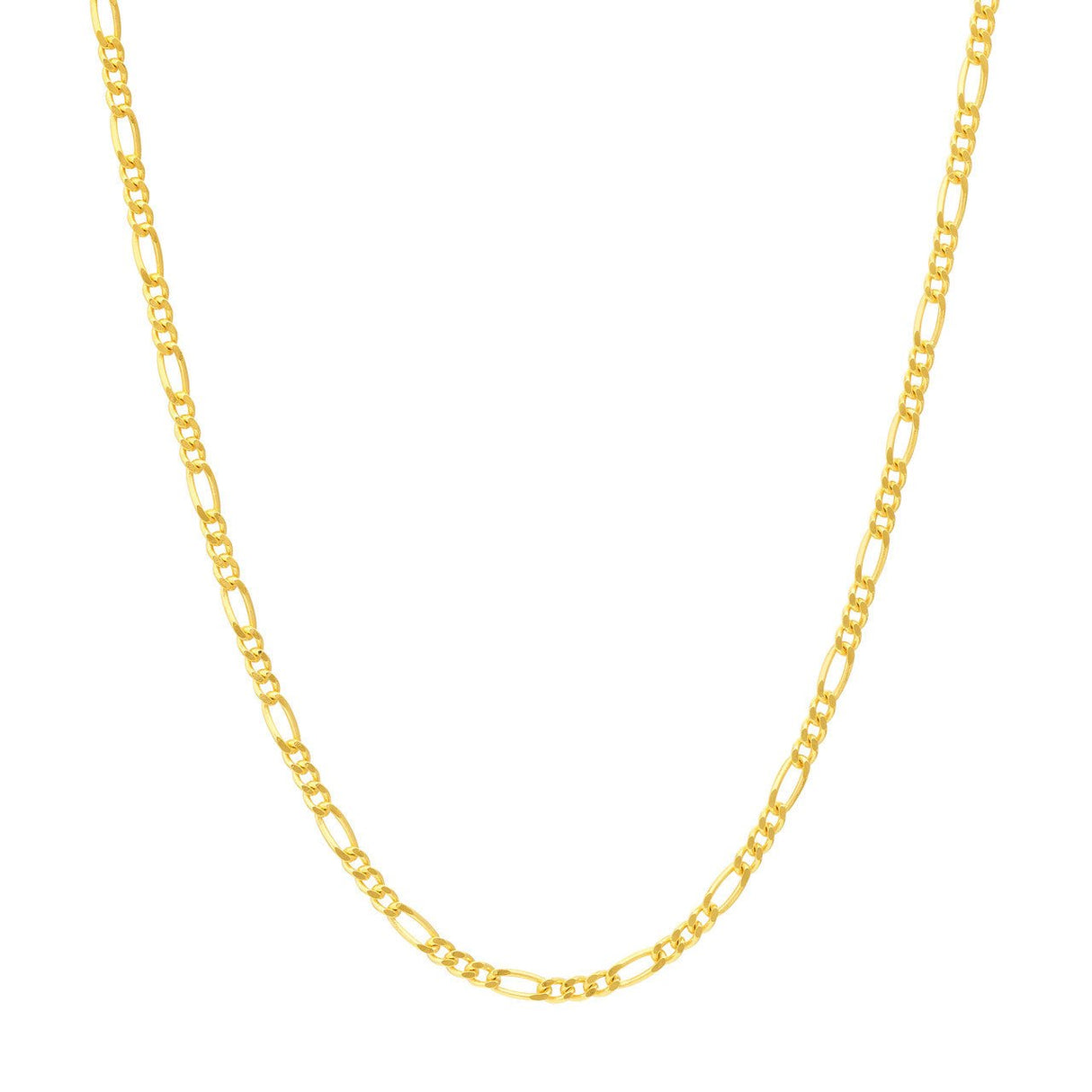 14K Gold Chain, 24", 1.30mm Figaro Chain with Spring Ring, Gold Layered Chain, Gold Necklaces - Diamond Origin, solid gold chain, solid gold choker,14k solid gold chain