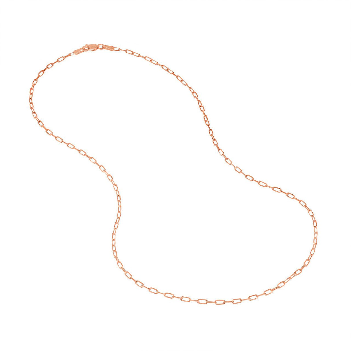 14K Gold Chain, 24", 1.95mm D/C Paper Clip Chain with Lobster Lock, Gold Layered Chains, Gold Chain Necklace, - Diamond Origin