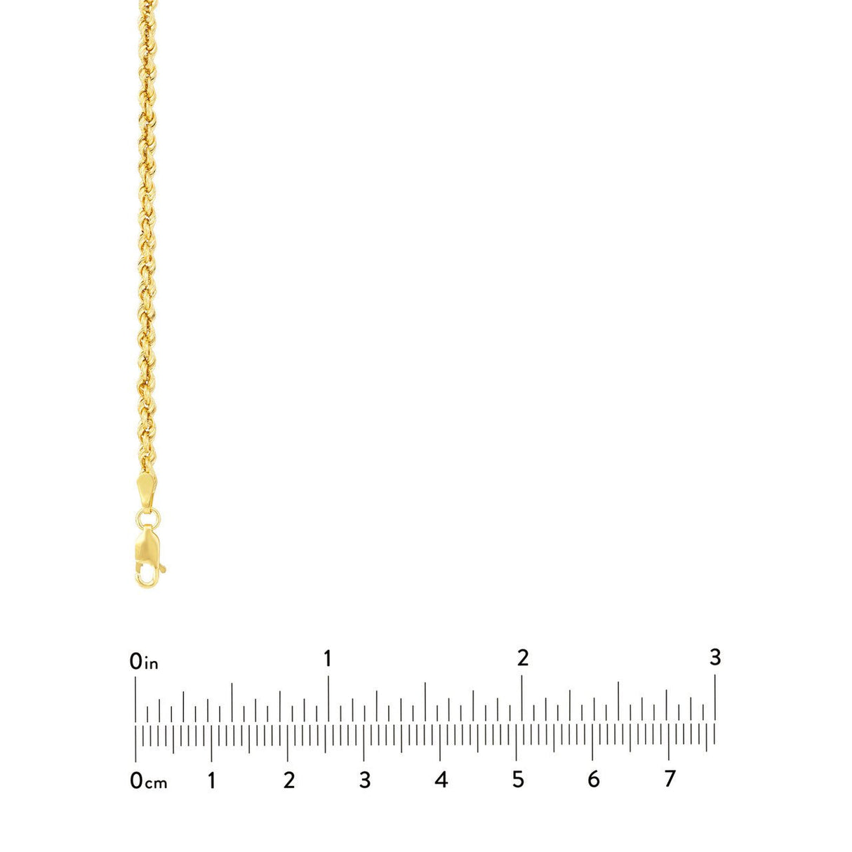 14K Gold Chain, 24", 2.9mm Light Rope Chain with Lobster Lock, Gold Layered Chain, Gold Necklace, - Diamond Origin