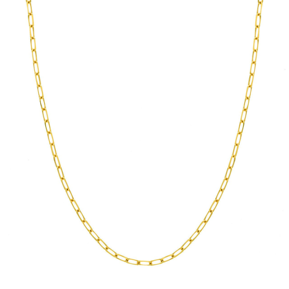 14K Gold Chain, 24", 4mm Paper Clip Chain with Lobster Lock, Gold Layered Chains, Gold Necklace, - Diamond Origin