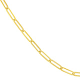 14K Gold Chain, 24", 5.10mm Paper Clip Chain, Gold Layered Chain, Gold Necklaces Chain, - Diamond Origin, solid gold chain, gold choker, solid gold necklaces, golden chains, 