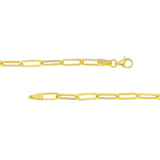 14K Gold Chain, 24", Hollow Paper Clip Chain with Pear Lock, 3,8mm, Gold Layered Chain, Gold Layered Necklaces, - Diamond Origin