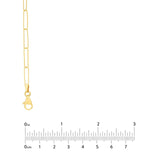 14K Gold Chain, 24", Paper Clip Chain with Pear Lock 3,6mm, Gold Chain Necklace, Gold Layered Chain, - Diamond Origin