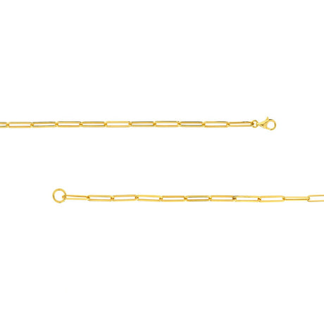 14K Gold Chain, 3.95mm Paper Clip Split Chain with Pear Lock, Gold Layered Chain, Gold Necklaces, - Diamond Origin