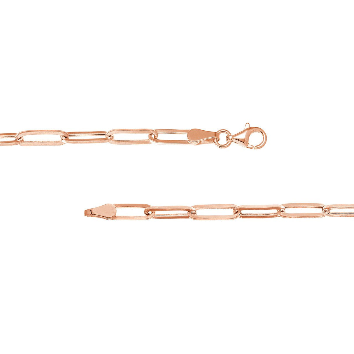 Hollow Paper Clip Chain with Pear Lock, 3,8mm, Gold Chain Necklace, Discover the allure of our versatile paper clip chain bracelets, meticulously designed to add a trendy touch to your ensemble. Their sleek and stylish appearance makes them an essential accessory for fashion-forward individuals. 