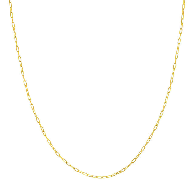 Introducing our 14K Gold Paper Clip Chain with Lobster Lock. This elegant and versatile chain necklace is crafted from high-quality 14K gold, offering a timeless appeal that complements any outfit. Secure and stylish, it's a must-have accessory for everyday wear