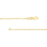 Elevate your jewelry collection with our 1.7mm Paper Clip Chain Necklace. Made from luxurious 14K gold, this chain exudes sophistication and modernity. The lobster lock ensures a secure fit, making it perfect for both casual and formal occasions