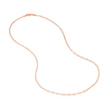 Indulge in the undeniable beauty of this 14K gold chain necklace. The 1.95mm D/C paper clip links offer a striking visual appeal, reflecting modernity and elegance. With the lobster lock providing a secure and reliable closure, this necklace becomes a symbol of style and versatility, complementing your attire for any occasion.