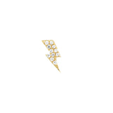 14K Gold Earrings 2023 Collection, 1/20ct Diamond Thunder Bolt Stud Earrings, Gold Diamond Earrings,