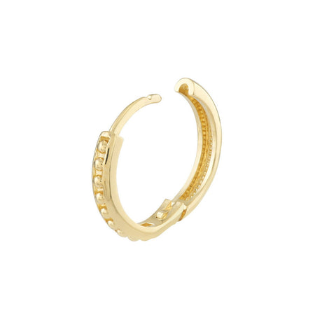 14K Gold Earrings 2023 Collection, 15mm 1/2 Channel Beads Hoops, Gold Hoop Earrings,  gift for her, birthday gift, gold gift, love gift,  Elegant and fashionable gold earrings, trendy gold earrings for all occasions gifts,  Gold earrings from Diamond Origin,