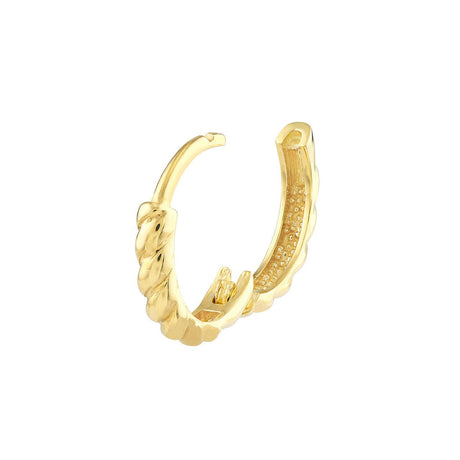 Diamond Origins 14K Gold Earrings Hoop Collection offer a fashionable and sophisticated look. The 2.50x13mm ribbed polished hoops make a stunning addition to any ensemble, perfect for gifting to friends or loved ones. These gold hoop earrings are sure to make a lasting impression. gift for her, birthday gift, gold gift, love gift, Elegant and fashionable gold earrings, trendy gold earrings for all occasions gifts, Gold earrings from Diamond Origin,