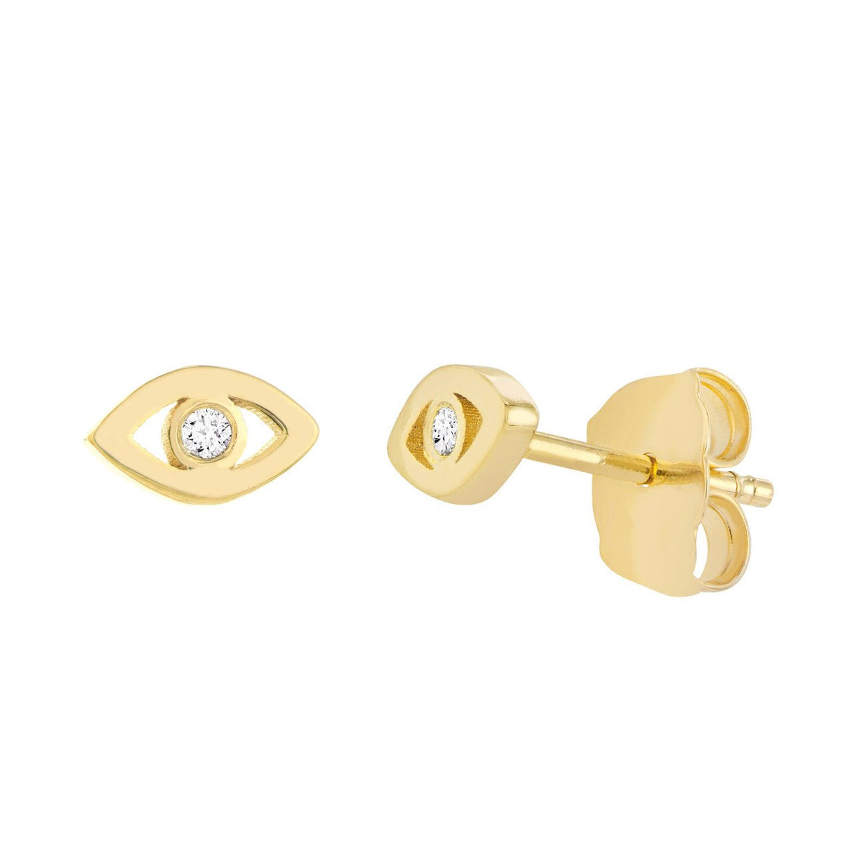 Discover the perfect gift for her with the Diamond Origin 14K Gold Earrings 2023 Collection! Adorned with two shining 2pts diamonds and a gorgeous open mini evil eye motif, these earrings make a luxurious statement. A timeless representation of love and appreciation, they're perfect for any birthday or special occasion. Experience the modern elegance of these exquisite diamond earrings and make her day one to remember!  gift for her, birthday gift, gold gift, love gift,