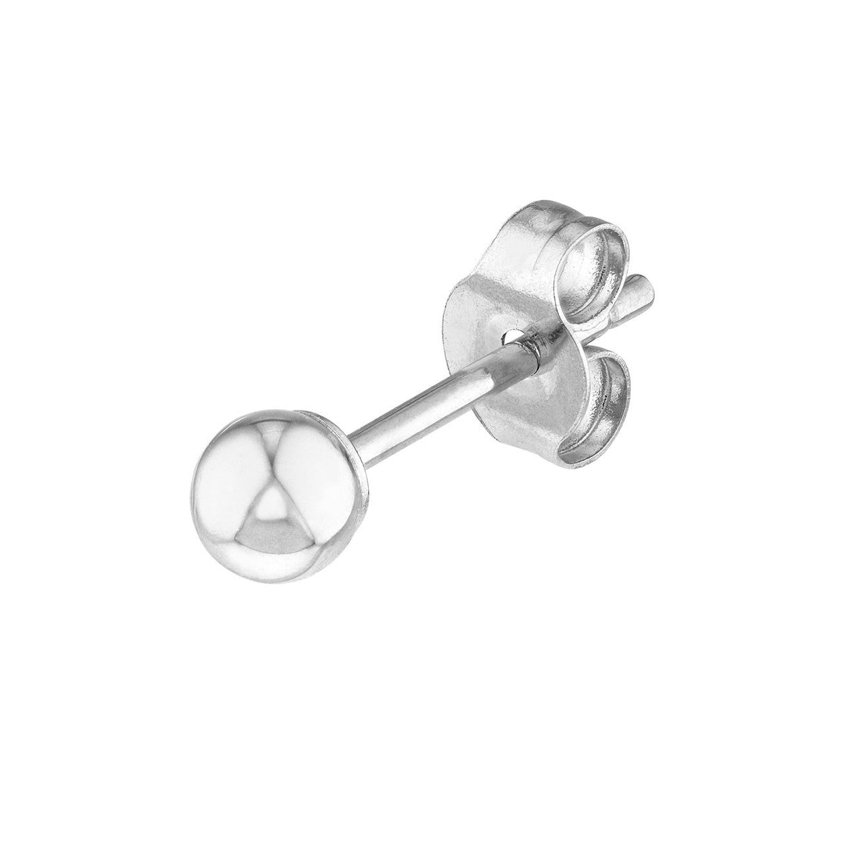 14k White Gold Ball Stud Earrings with Secure and Comfortable Screw Ba –  Art and Molly