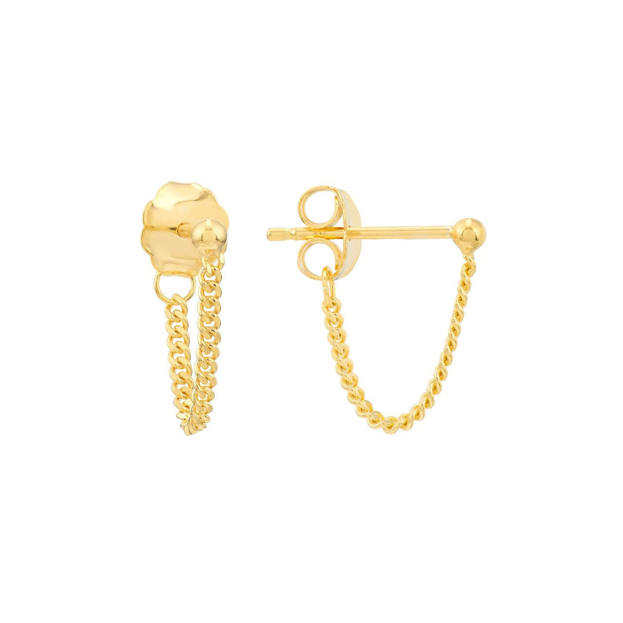 Featuring a bold curb chain front-to-back design set in Gold Chain Earring, these stunning earrings will make any occasion special. They're the perfect gift for her, birthdays or just because. Crafted with pristine Diamond Origin Gold, these earrings offer the perfect blend of sophisticated style and bold fashion. Show her you care with a timeless and fashionable gift!  gift for her,  birthday gift, gold gift,  love gift,
