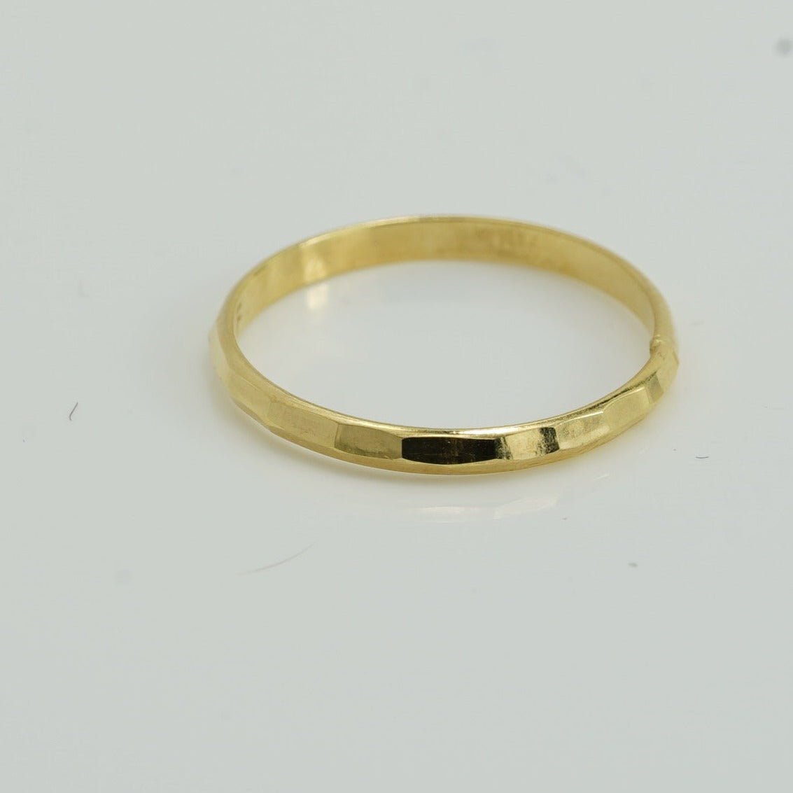 14K Gold Hammered DC 2MM Band, Gold Stackable Ring,  Elegant and fashionable stackable gold ring, trendy small gold ring for all occasions gift,  The photos are of real existing products without retouching.  Gold ring from Diamond Origin,