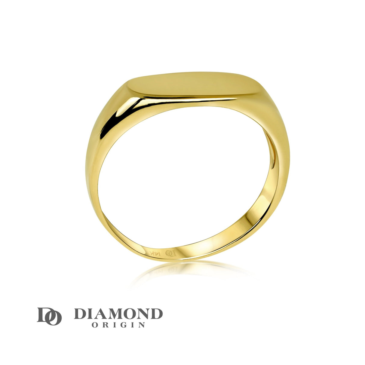 Like all Diamond Origin pieces, this ring bears the brand's distinctive mark, signifying its commitment to superior craftsmanship, ethical sourcing, and innovative design. Each ring is crafted with precision, ensuring that every detail, from the meticulously shaped signet to the quality of the gold, meets the highest standards, gold ring, gold rings, solid gold rings, 14K gold rings,