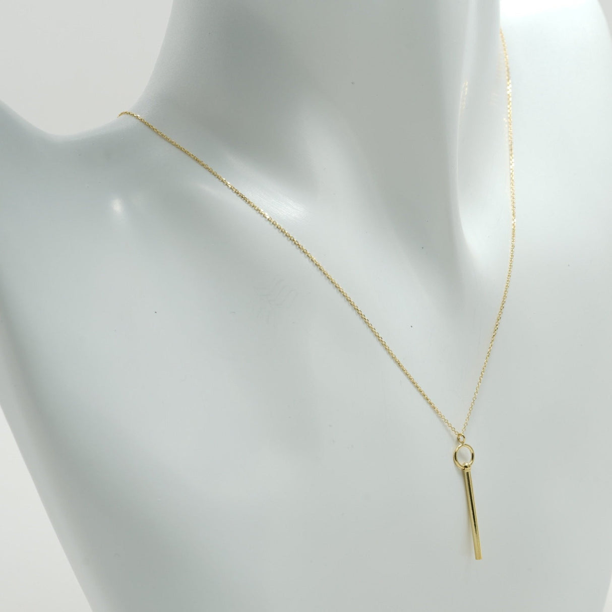 Gold tube necklace, Layering Necklace, Dainty tube pendant