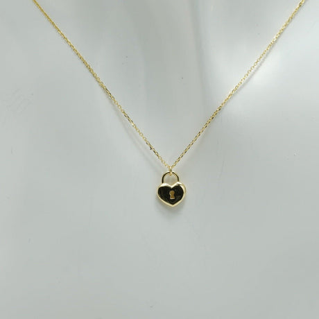 14K Gold Necklace, Heard Lock pendant Necklace, Trendy and Fashion Necklace,  Make a powerful impression with this 14K gold necklace featuring a heart lock pendant. Elegant and fashionable, it's perfect for any occasion, specially as a gift. Crafted with real gold, this trendy necklace will make you dazzle with its unique, modern design! Show them what you're made of with Diamond Origin.  Elegant and fashionable stackable gold necklace, trendy gold necklace for all occasions gift,