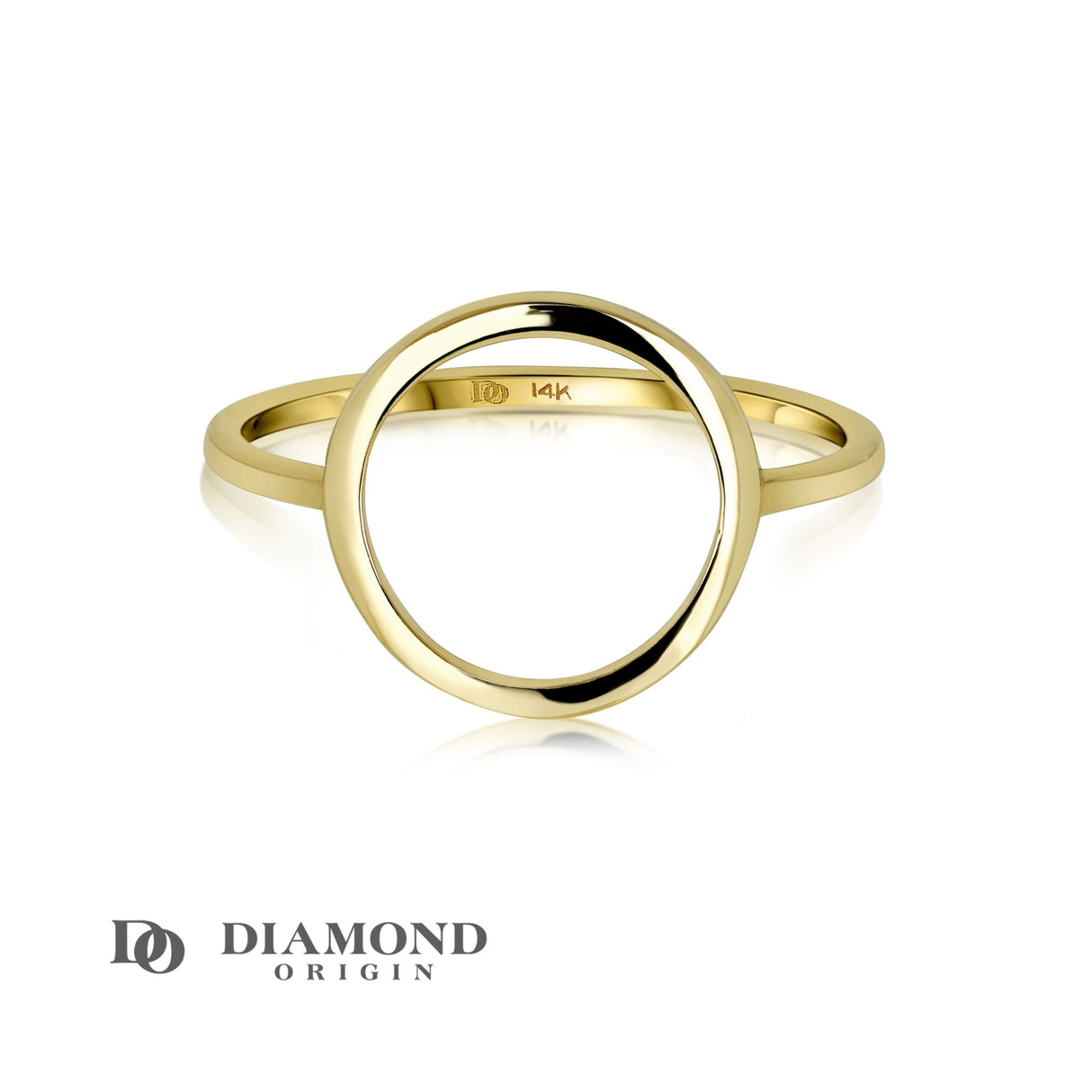 The 14K Gold Open Circle Stackable Ring by Diamond Origin is a testament to contemporary elegance, superior craftsmanship, and timeless design. This uniquely designed ring encapsulates the brand's commitment to creating exquisite jewelry that speaks of sophistication and quality.