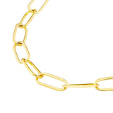 14K Gold Chain, Paper Clip Chain with Lobster Lock, 3mm Gold Chain Necklace