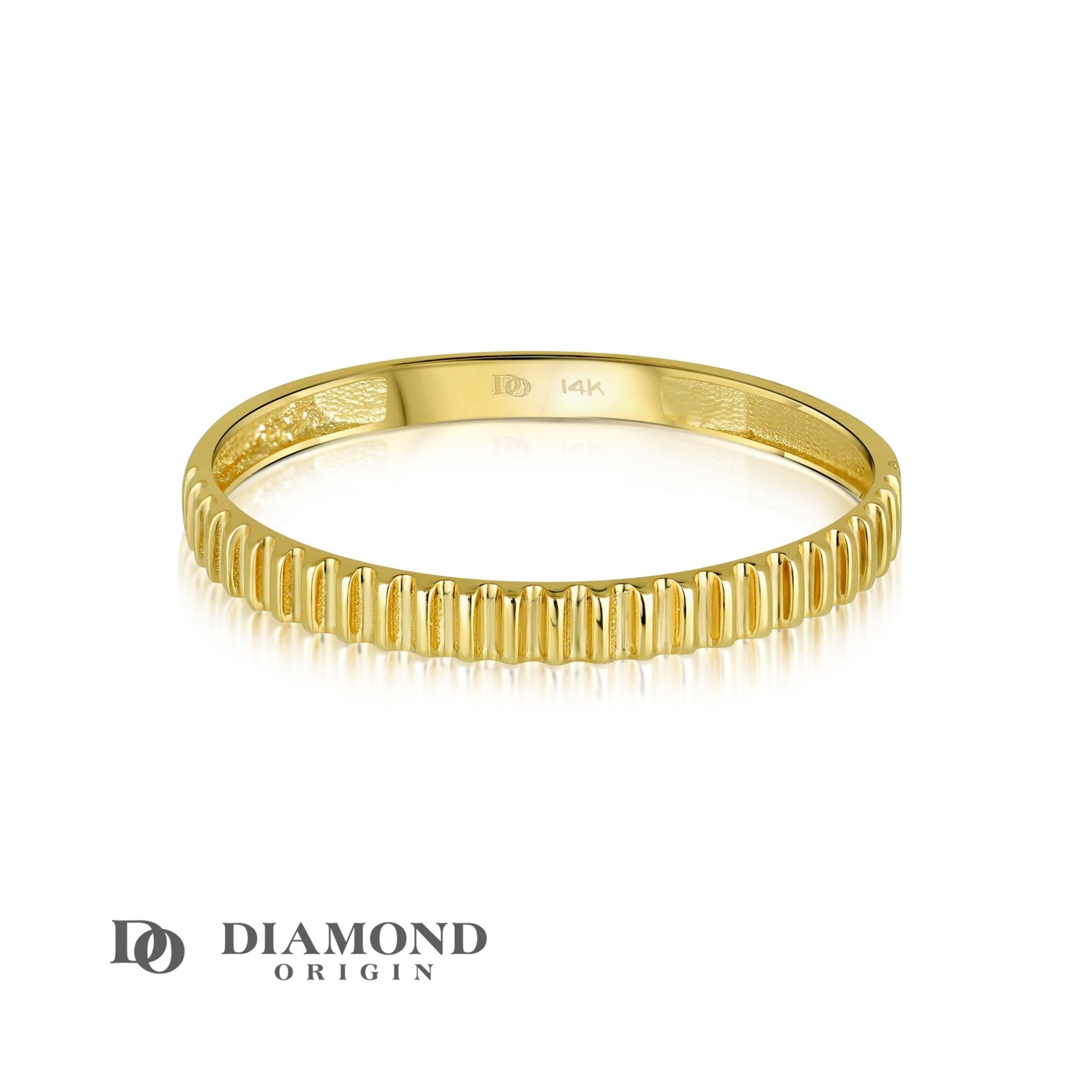 14k gold ribbed band 21mm gold stackable ring gold ring 881485