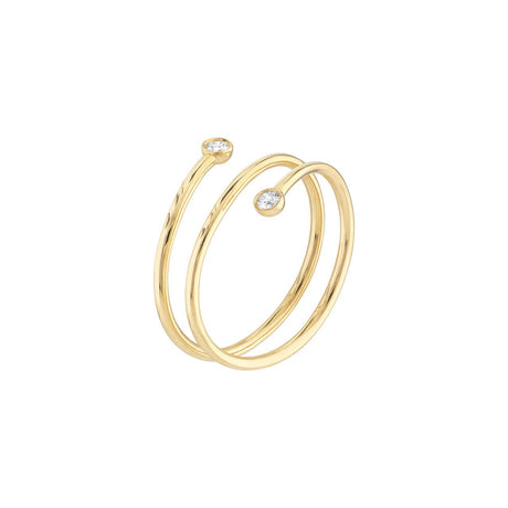 14K Gold Ring, Diamond Wrap Around Bypass Ring, Fashion Diamond Ring, 2023