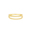 Our Gold Double Beaded Wire Ring is a must-have addition to any jewelry collection. Expertly crafted from high-quality gold, this ring features a unique and eye-catching design with two rows of delicate beads that are intertwined to create a beautiful and intricate pattern.