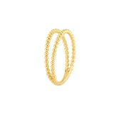 Our Gold Double Beaded Wire Ring is a must-have addition to any jewelry collection. Expertly crafted from high-quality gold, this ring features a unique and eye-catching design with two rows of delicate beads that are intertwined to create a beautiful and intricate pattern.