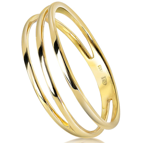 14K Gold Ring, Triple Band Ring , Gold Rings, Gold Stackable Rings, - Diamond Origin