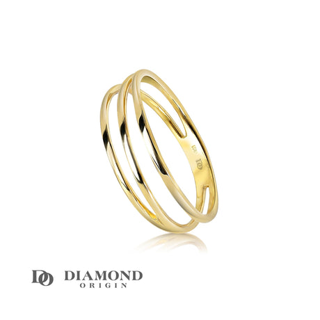 Exquisitely crafted from gleaming 14K gold, this Triple Band Ring offers a contemporary twist on a classic design. It features three intertwined bands, each flawlessly polished to capture the light at every angle. The way these bands interlock creates a fascinating, almost hypnotic visual effect that will undoubtedly draw compliments from everyone who sees it.
