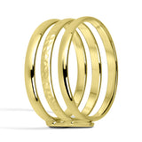 An elegant 14K Gold Triple Band Stackable Ring, showcasing a unique triple band design that adds depth and texture. The ring's warm, enduring glow offers a versatile style, perfect for stacking or wearing on its own, gold ring, gold rings, gold stackable ring, gold stackable rings, 14K gold ring, 14K gold rings, diamond ring,